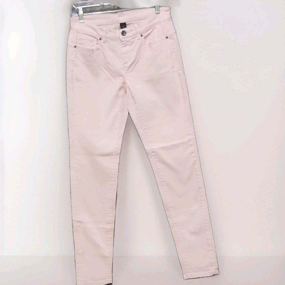 London Jeans Women's Salmon Pink Denim Skinny Jeans 5-Pocket Button Fly Size 6